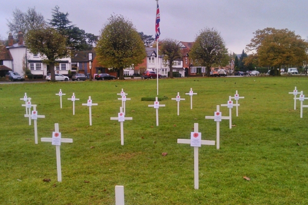 Remembrance Sunday Wooburn Green crosses