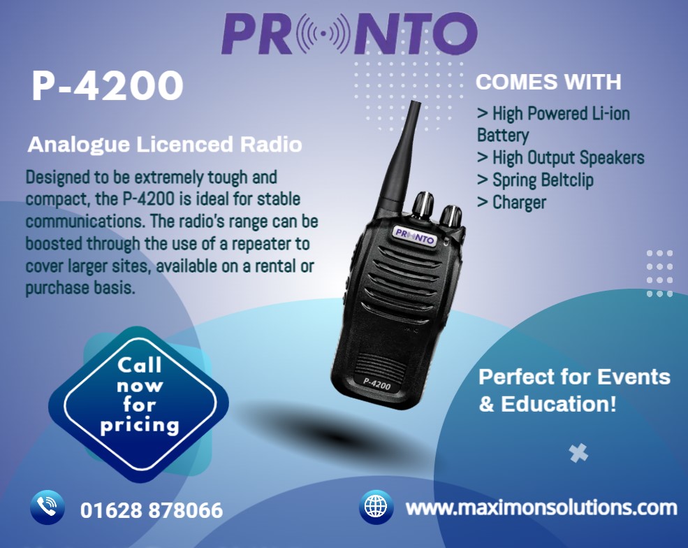 The P-4200 is a robust radio, great for use in restaurants