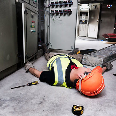 the man-down features notifies co-workers when a colleague may have fallen down.
